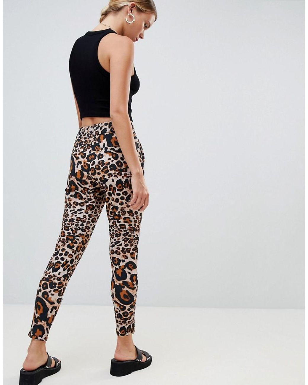 Poptrash - Pantalon à imprimé léopard ONLY en coloris Marron | Lyst