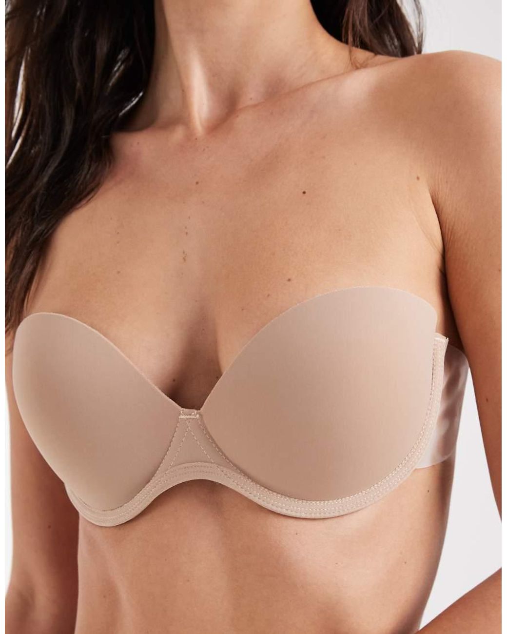 ASOS Brown Molded Strapless Backless Bra With Stick-on Wing