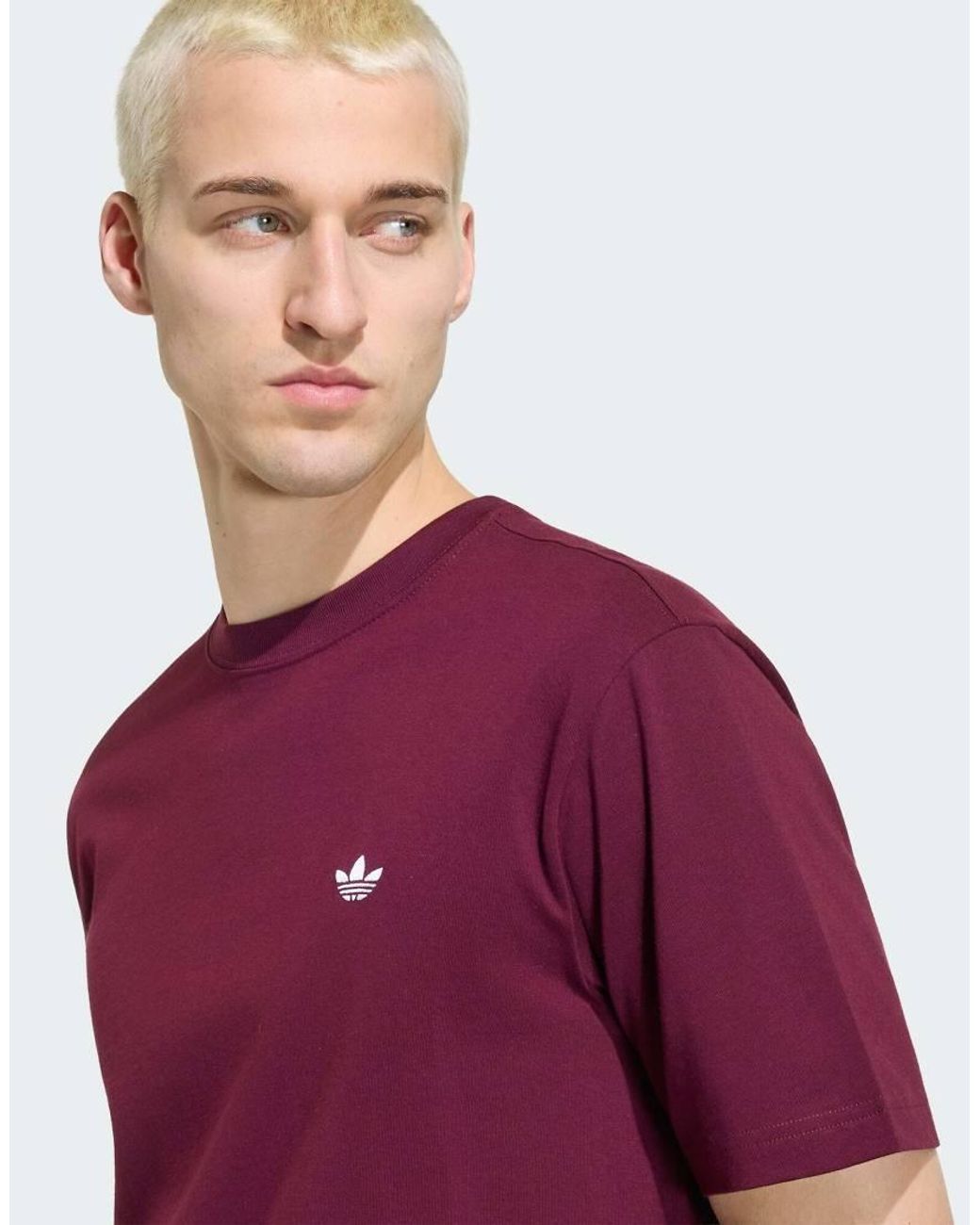 Adidas Originals Purple Essentials Logo T-Shirt for men
