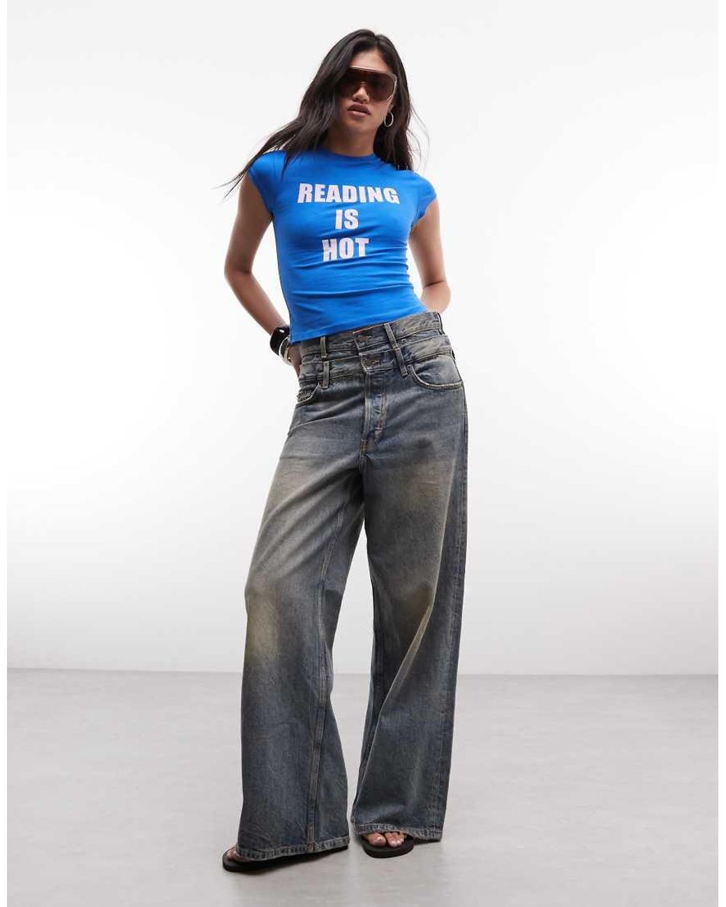 Collusion Blue Reading Is Hot Graphic Baby Tee