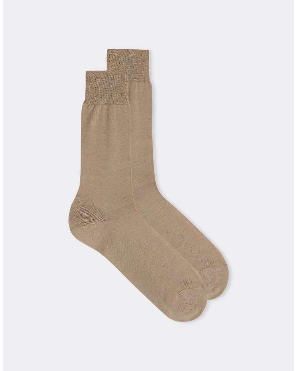 Intimissimi White Short Sateen Cotton Lisle Socks for men