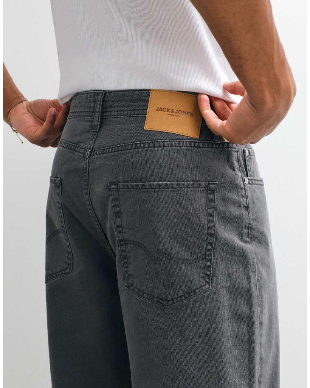 Jack & Jones Gray Alex Baggy Trousers for men