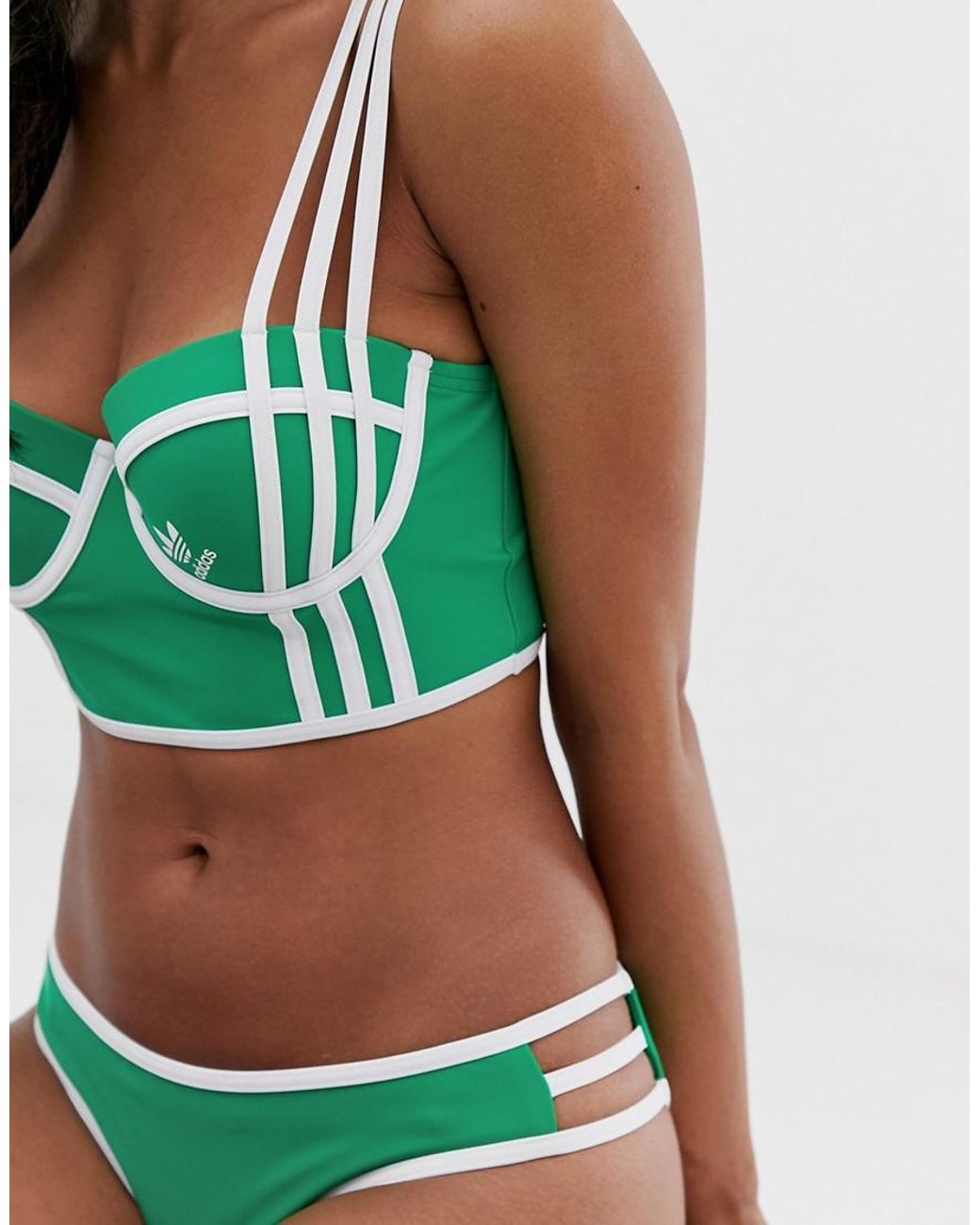 adidas Originals X Ji Won Choi Displaced Trefoil Bikini In Green | Lyst UK