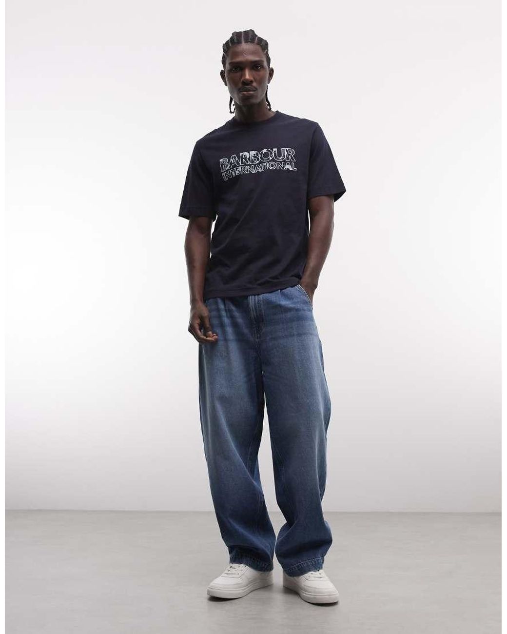 Barbour Blue Unite Printed Logo T-shirt for men