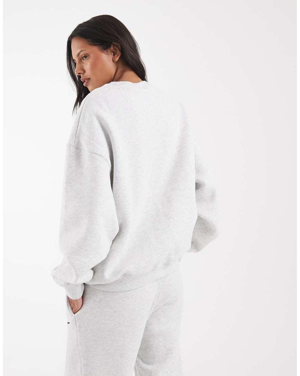 Nike White Studio Fleece Mid-Weight Oversized Sweatshirt