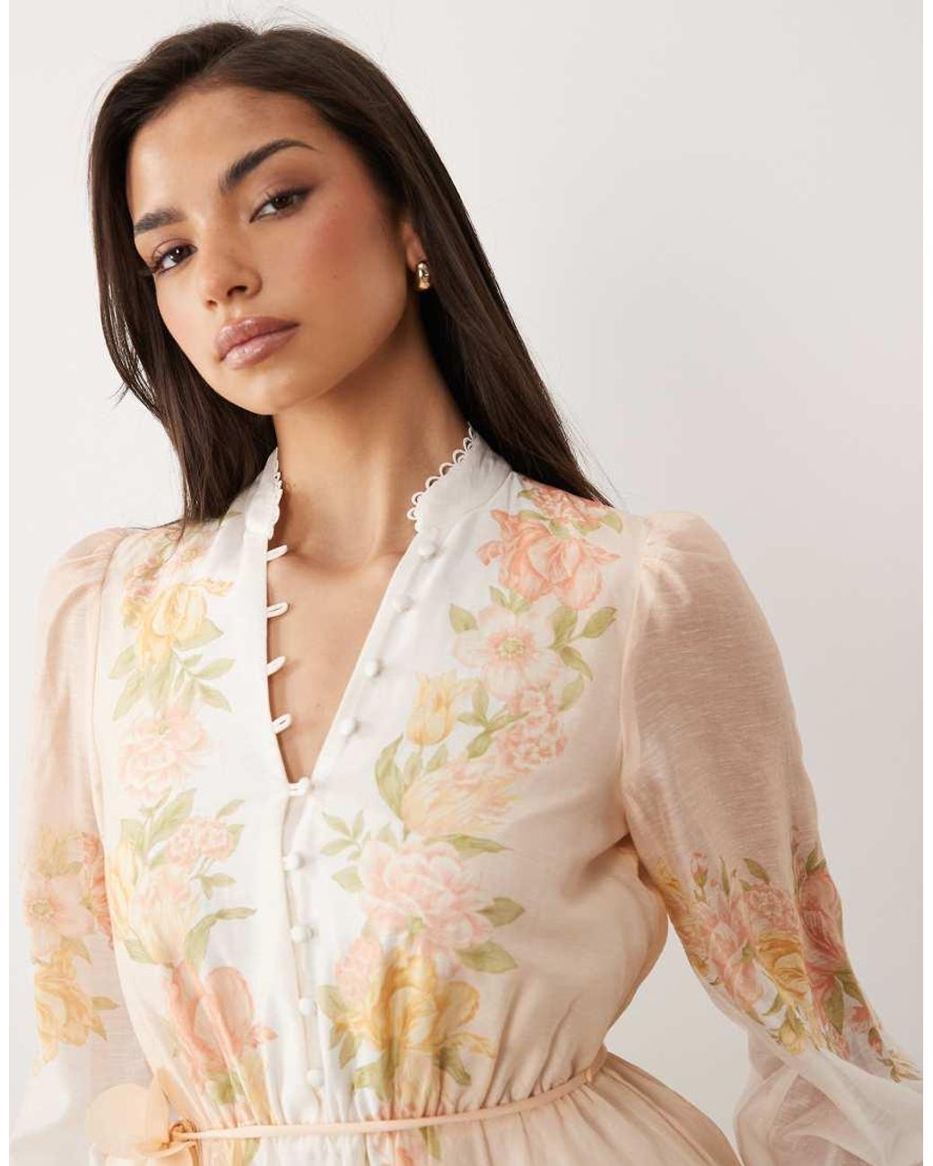 Forever New Natural Linen Button Down Shirt Mini Dress