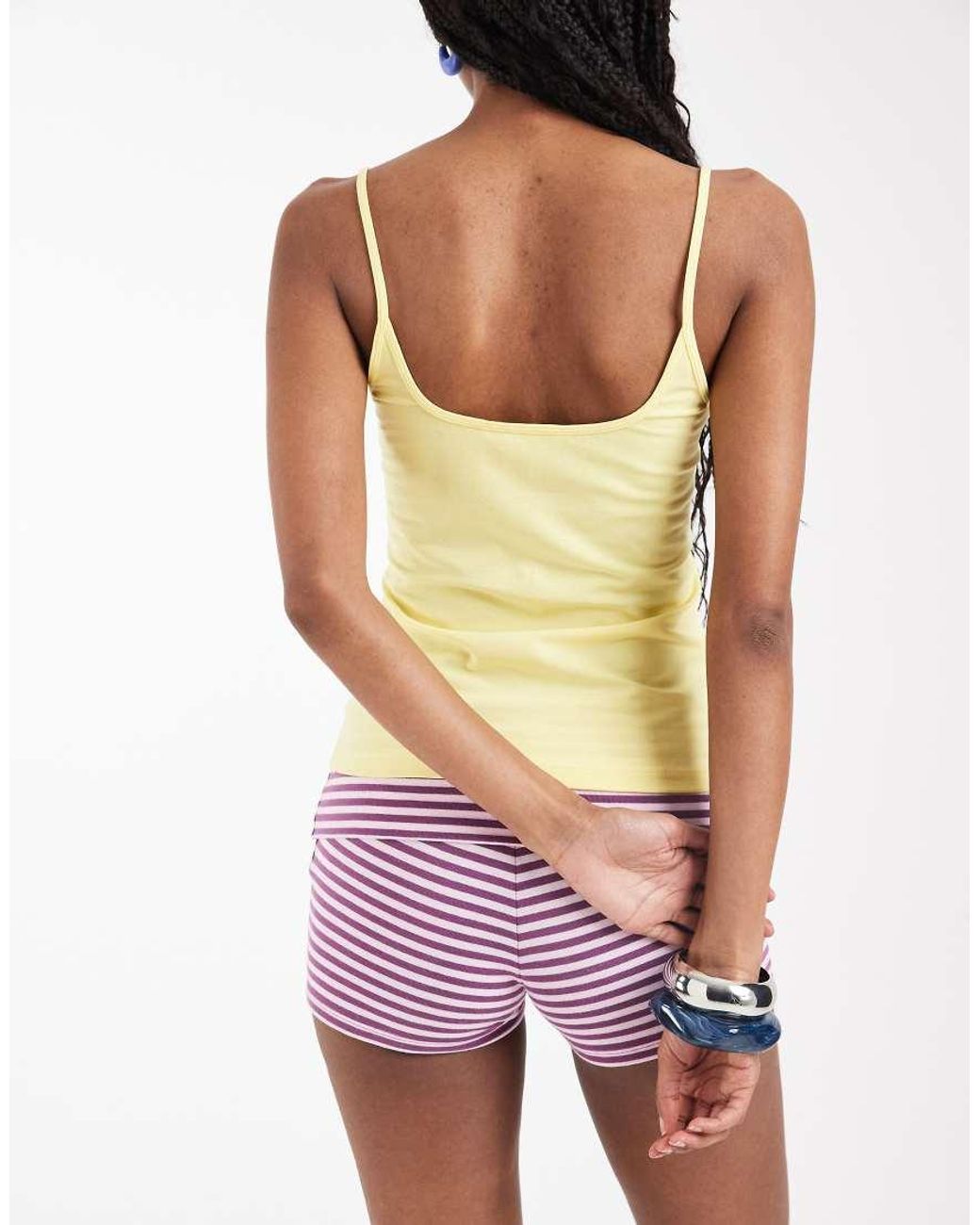 Monki Yellow Scoopneck Vest Top