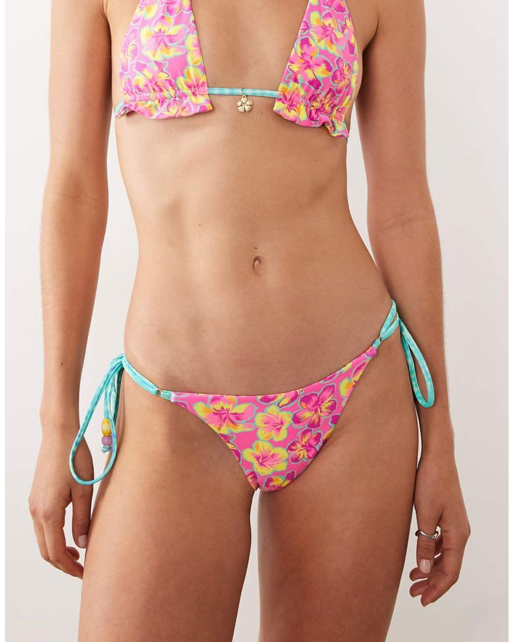Kulani Kinis Green Sun Pop Thong Tieside Bikini Bottom