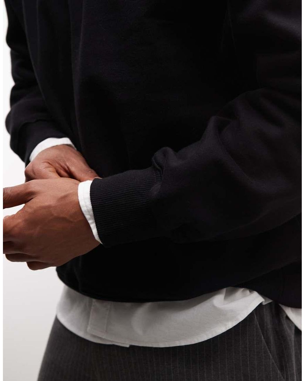 ASOS Blue Premium Heavyweight Oversized Sweatshirt 400Gsm for men