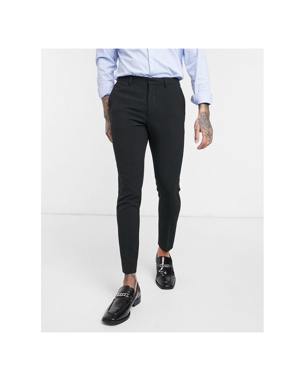 Pantalon court habillé ultra ajusté Synthétique ASOS pour homme en coloris  Noir - Lyst