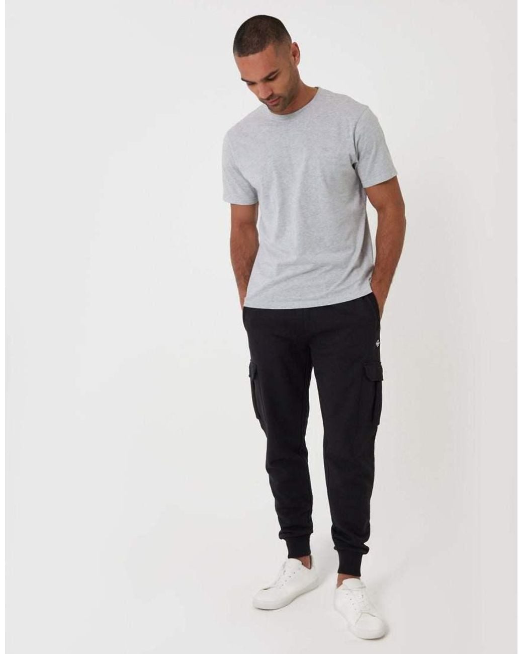 Threadbare Black Cargo Style Joggers for men