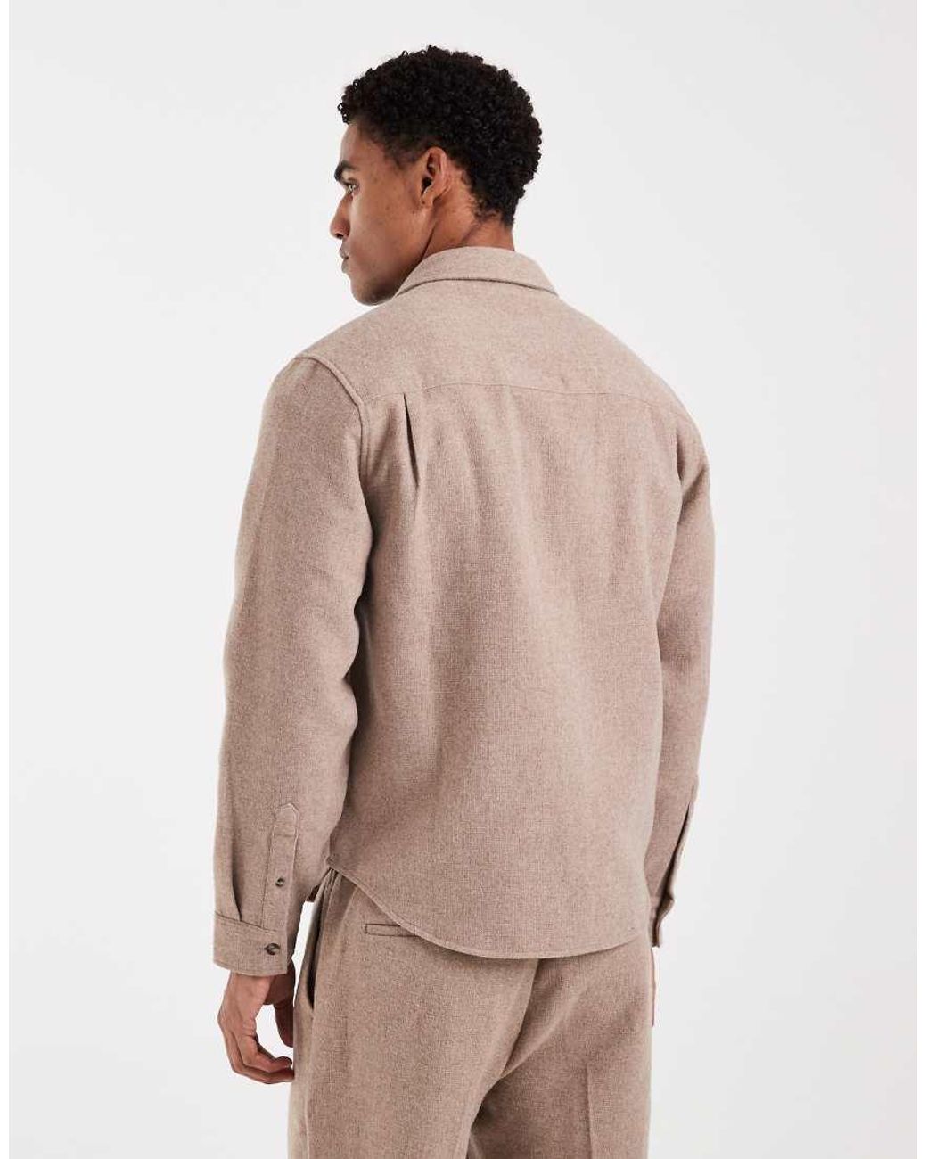 Camicia Giacca Testurizzata di ASOS in Natural da Uomo