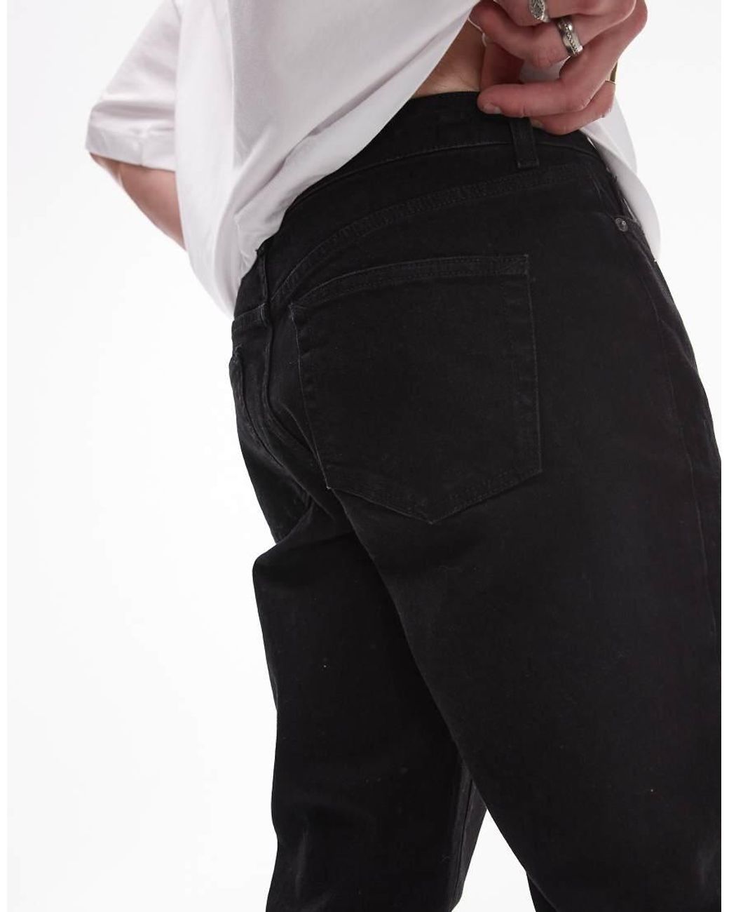 Topman White Stretch Taper Jeans for men