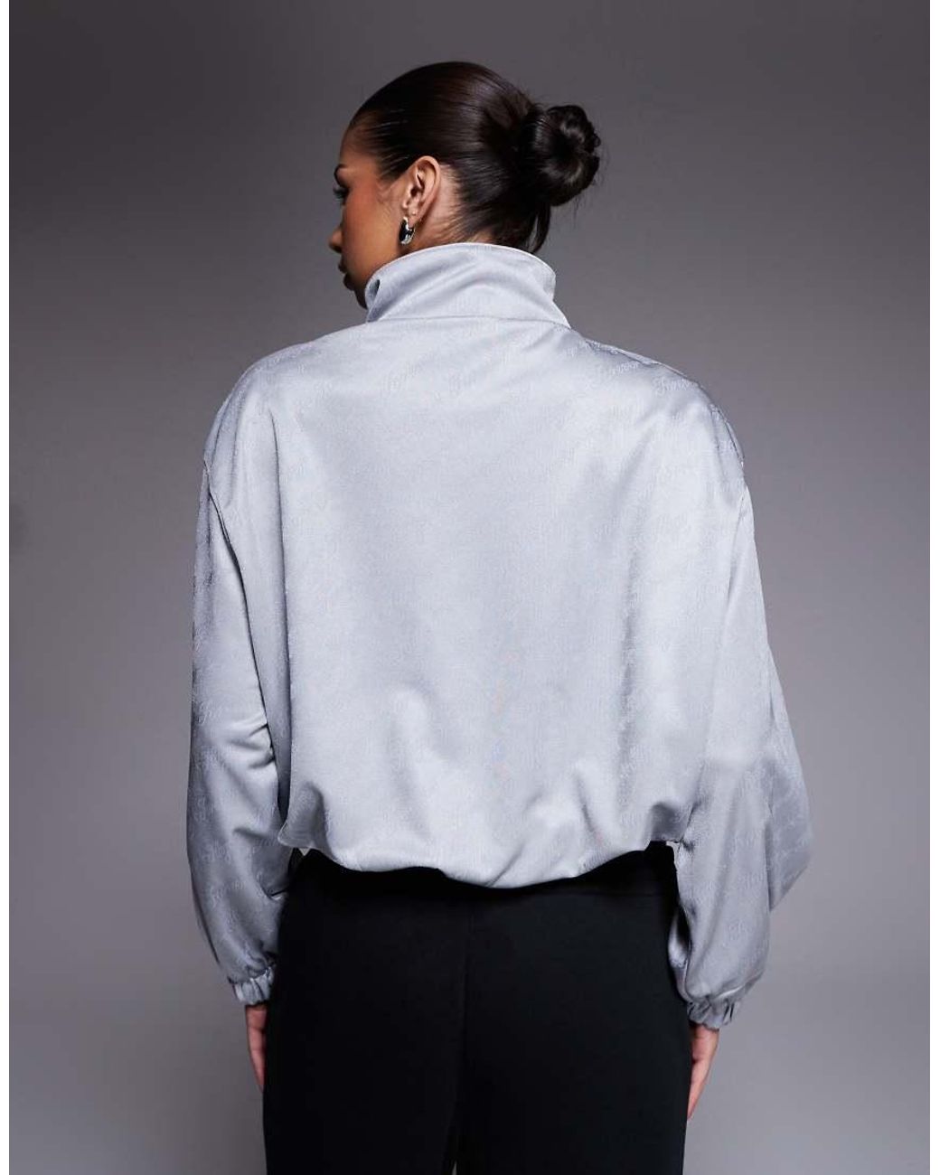 Chaqueta De Chándal Plateada Con Cremallera Y Logo Dales De HUGO de color Gray