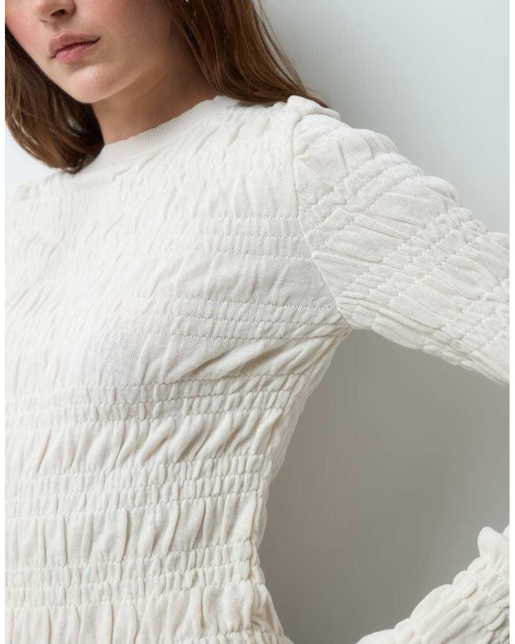 ASOS Gray Knitted Jumper With Smock Detail