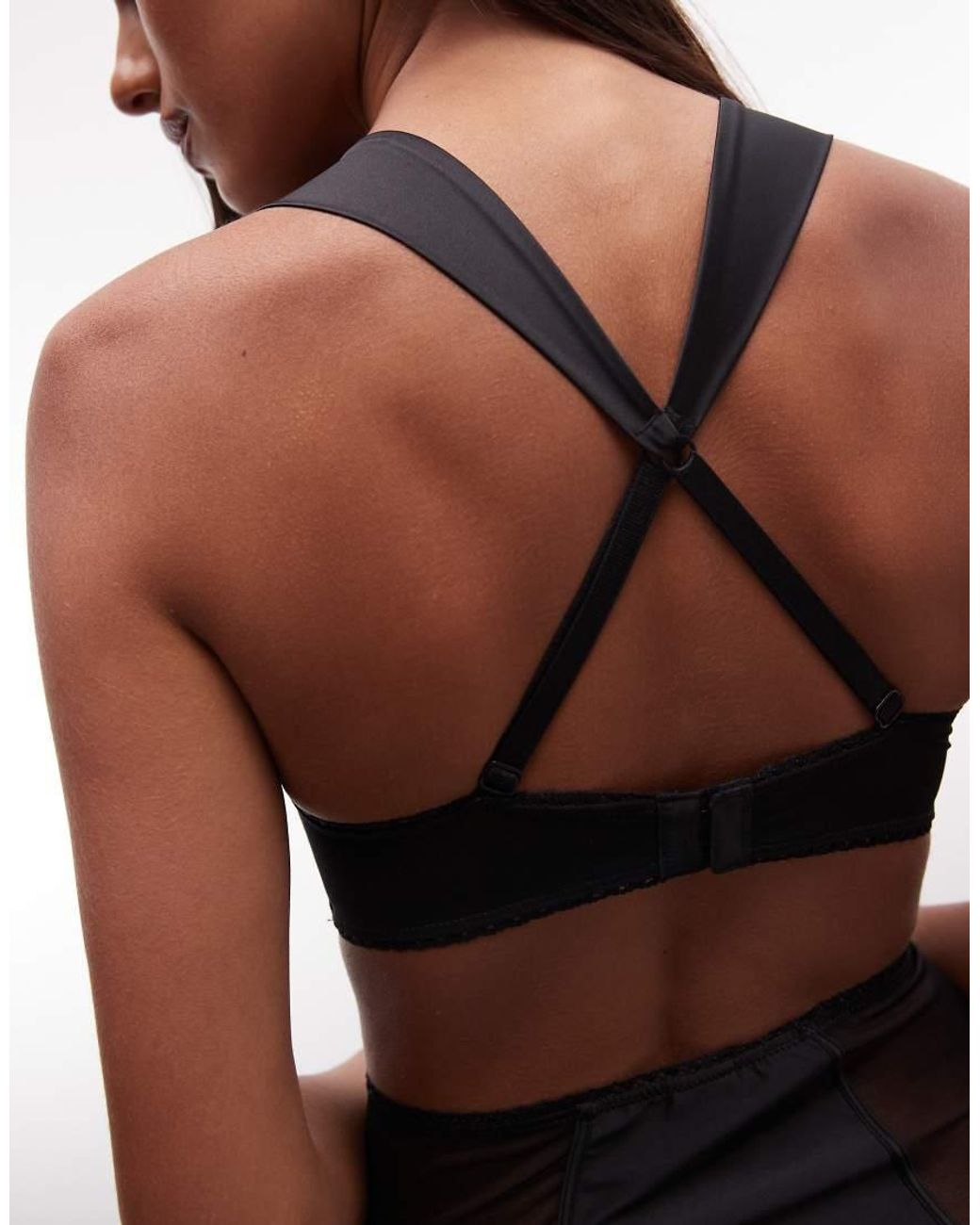 ASOS Black Rita Underwired Petal Cup Padded Satin Bra