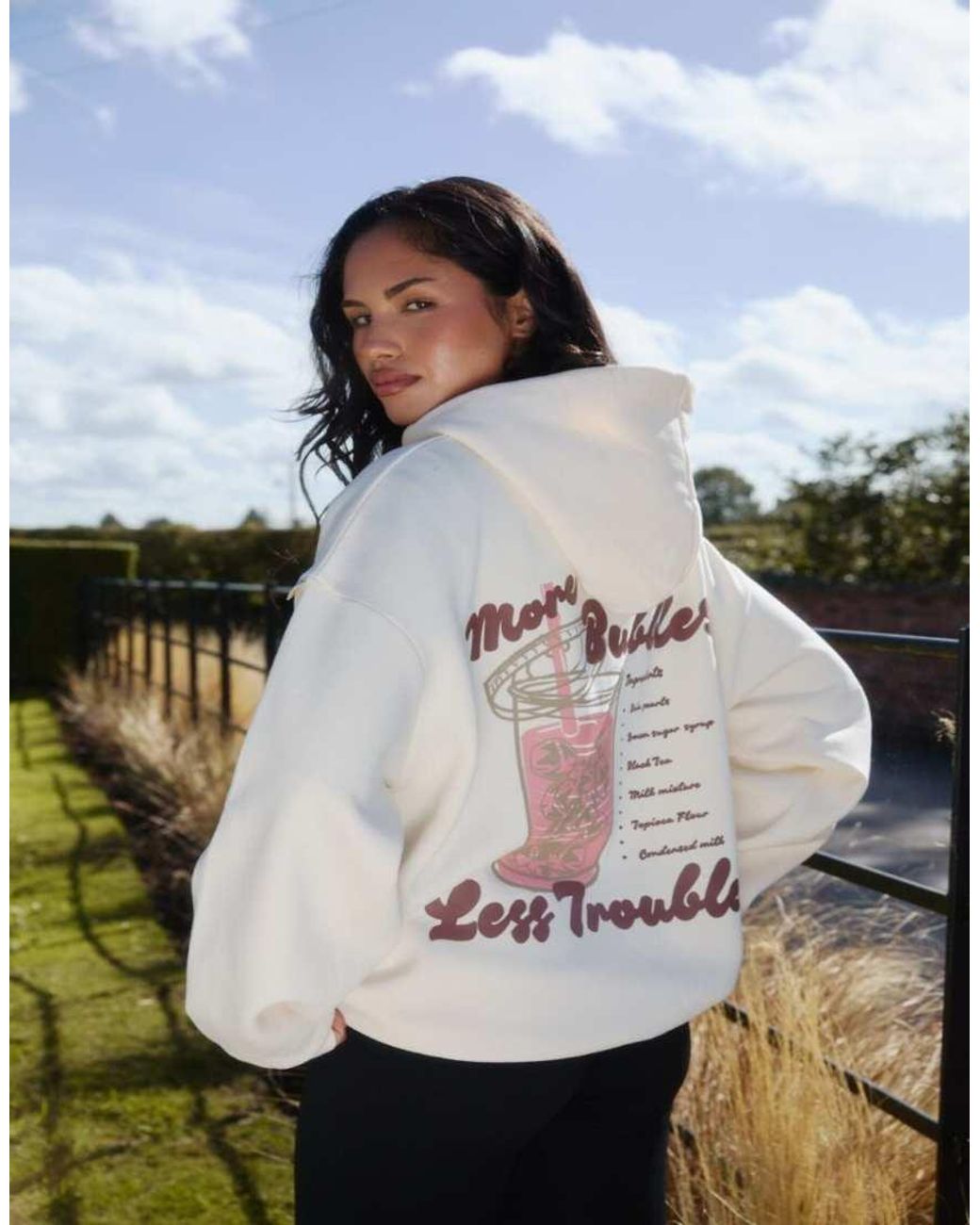 South Beach Natural Bubble And Tea Hoodie