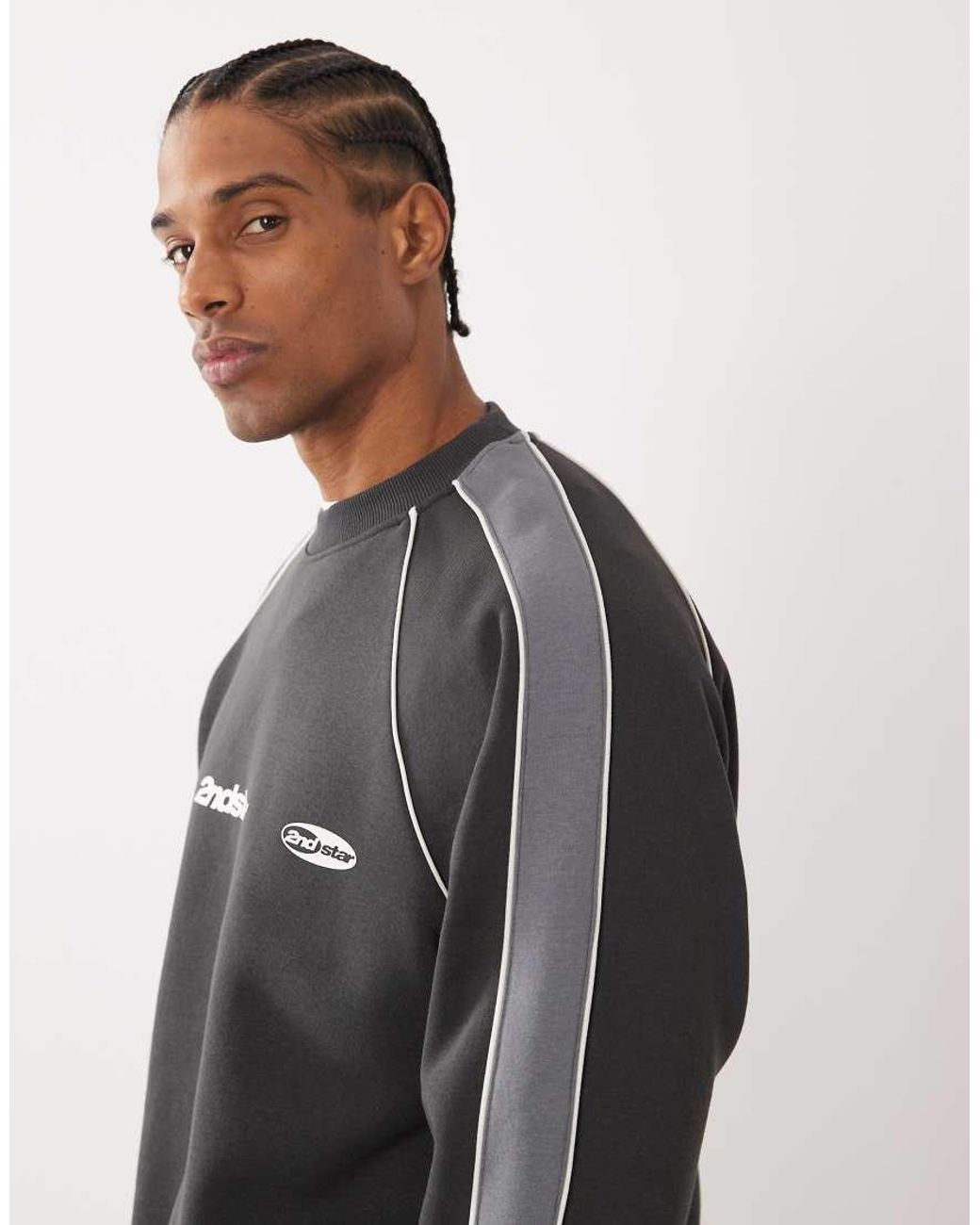 Cotton On Black Cottonon Box Fit Graphic Crew Sweatshirt