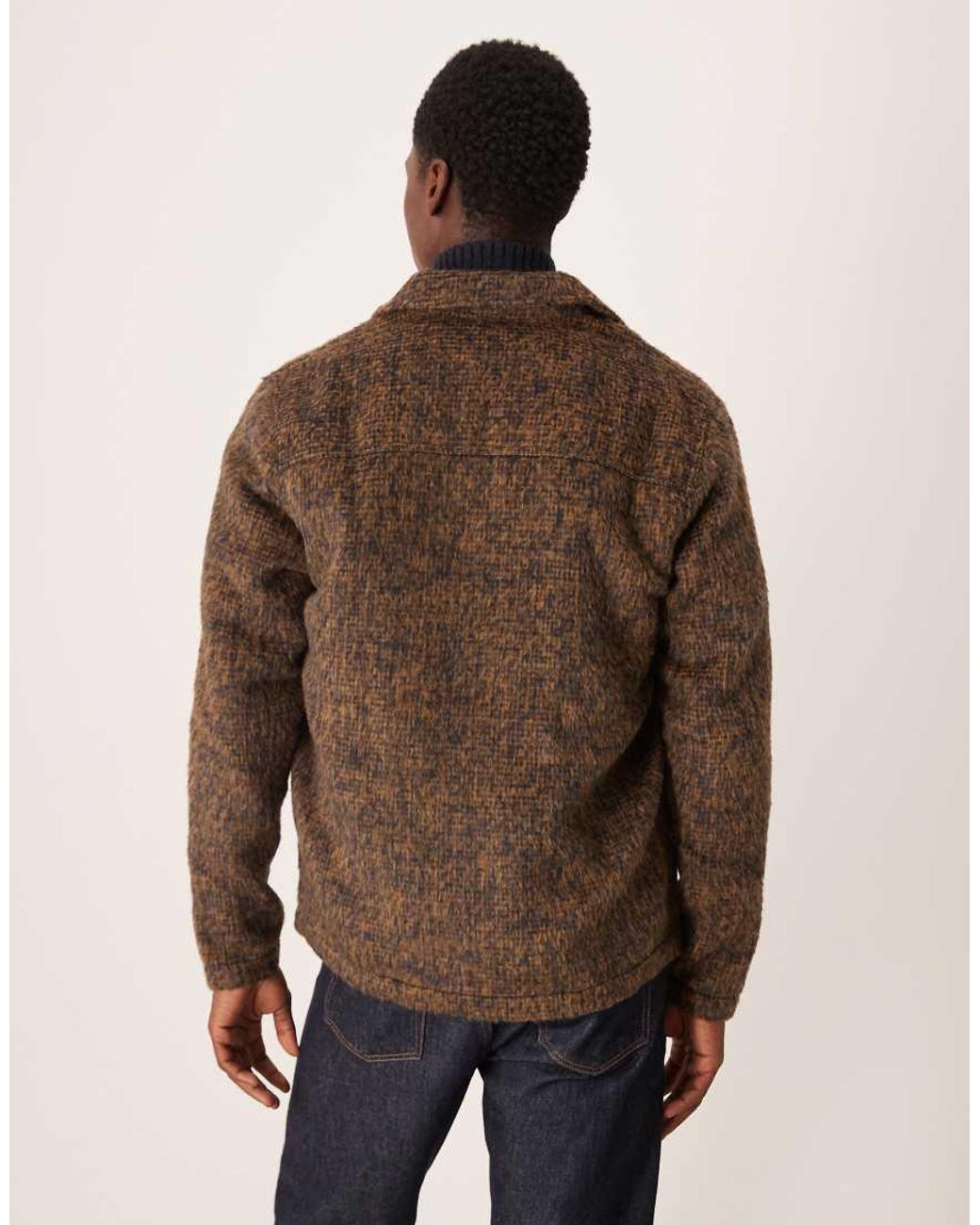 ASOS Brown Premium Brushed Overshirt for men