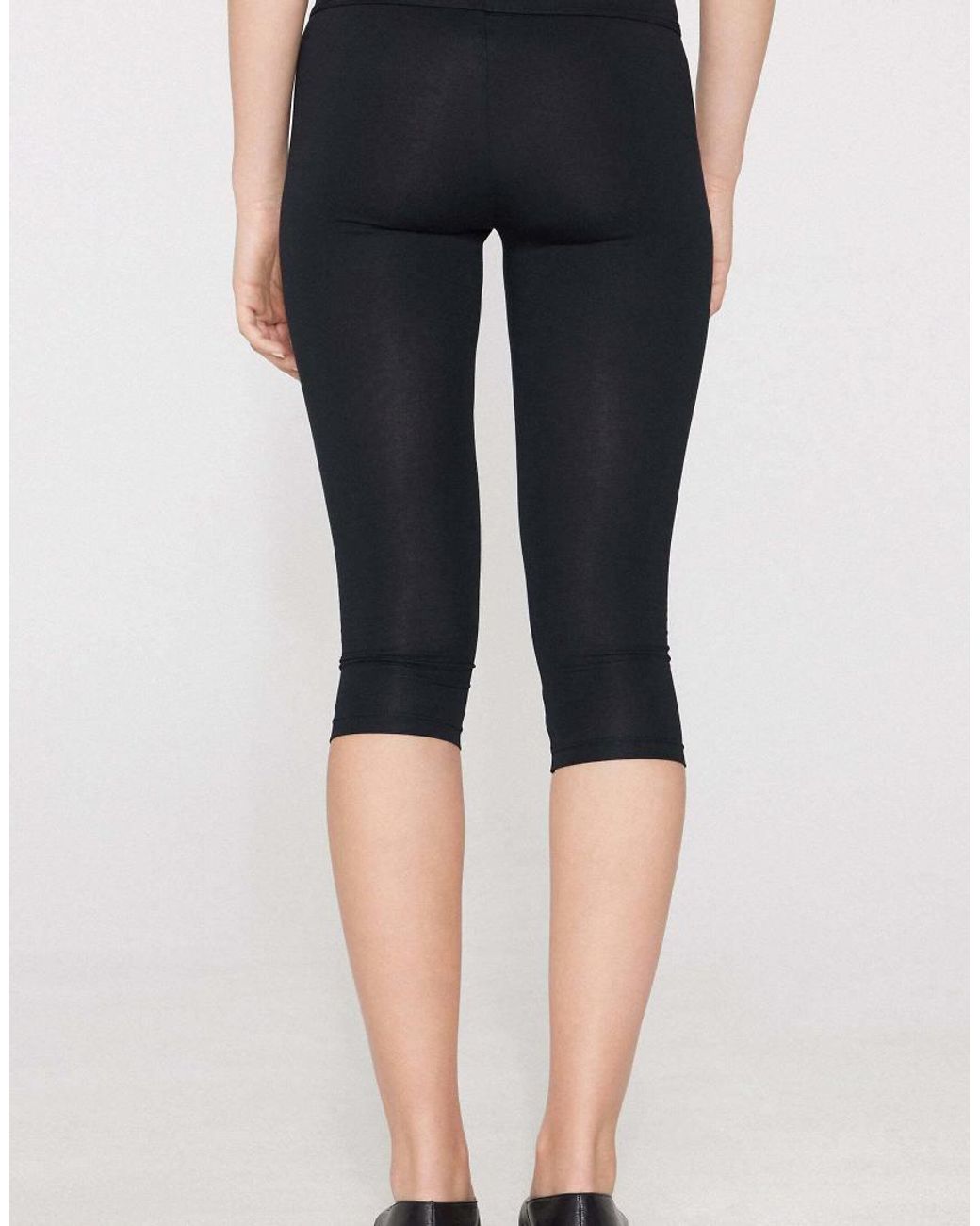 Tezenis Black Cotton Capri Leggings