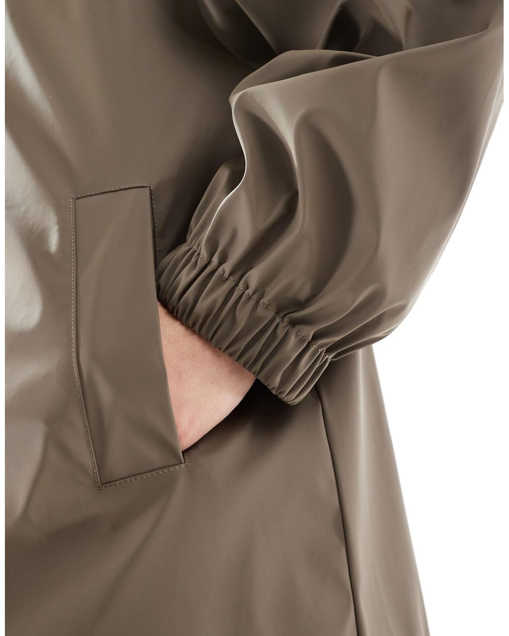 ASOS Blue Mid Length Rubberised Rain Jacket