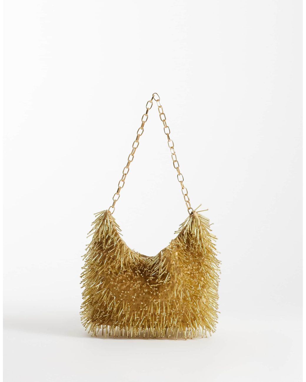 ASOS Metallic Schultertasche mit perlenverzierung