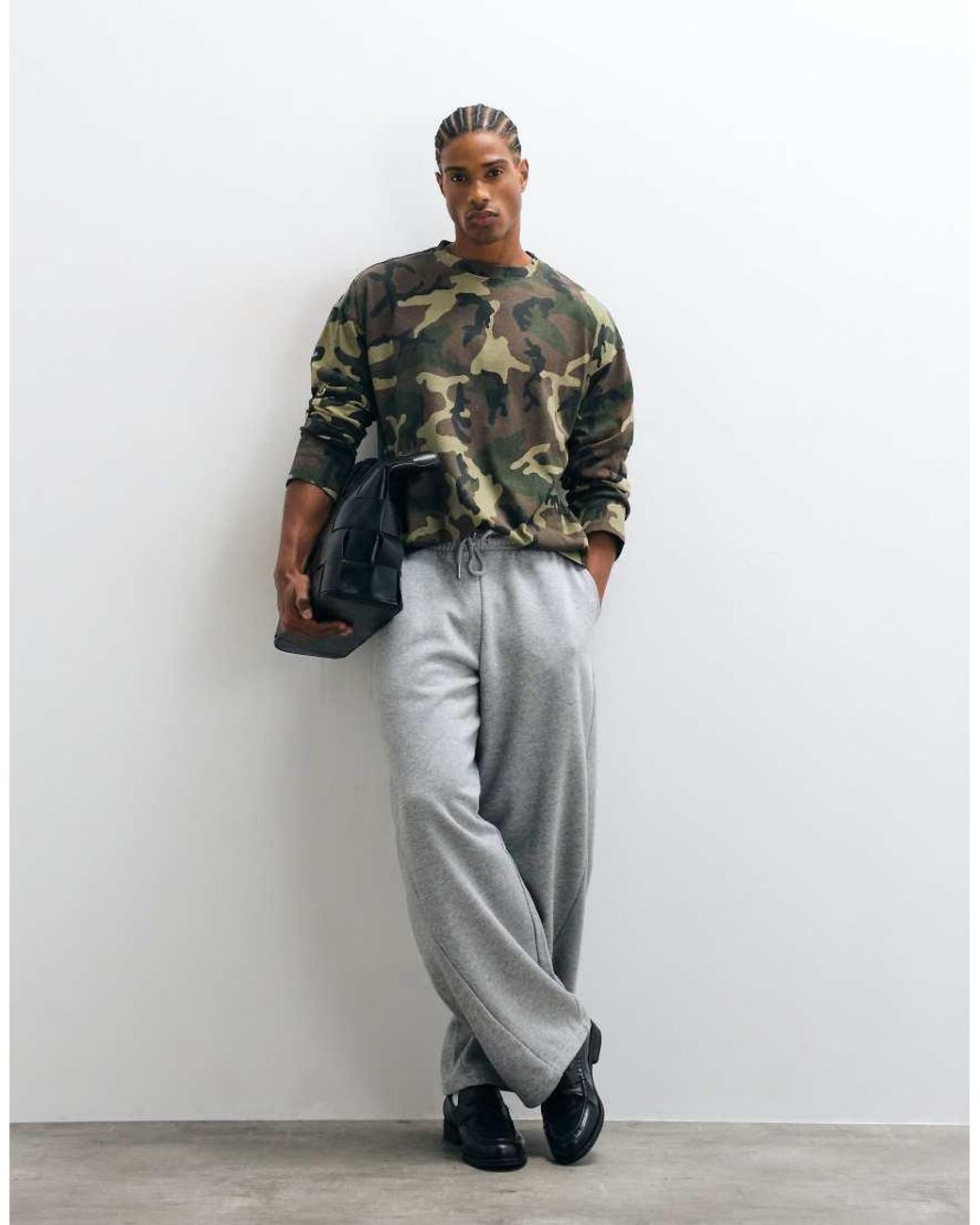 Weekday Gray Oversized Long Sleeve T-shirt for men