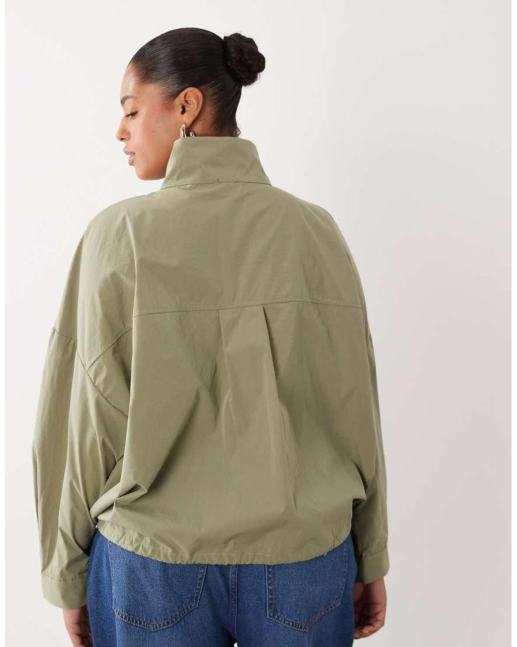 ASOS Green Asos Design Curve Pocket Detail Windbreaker