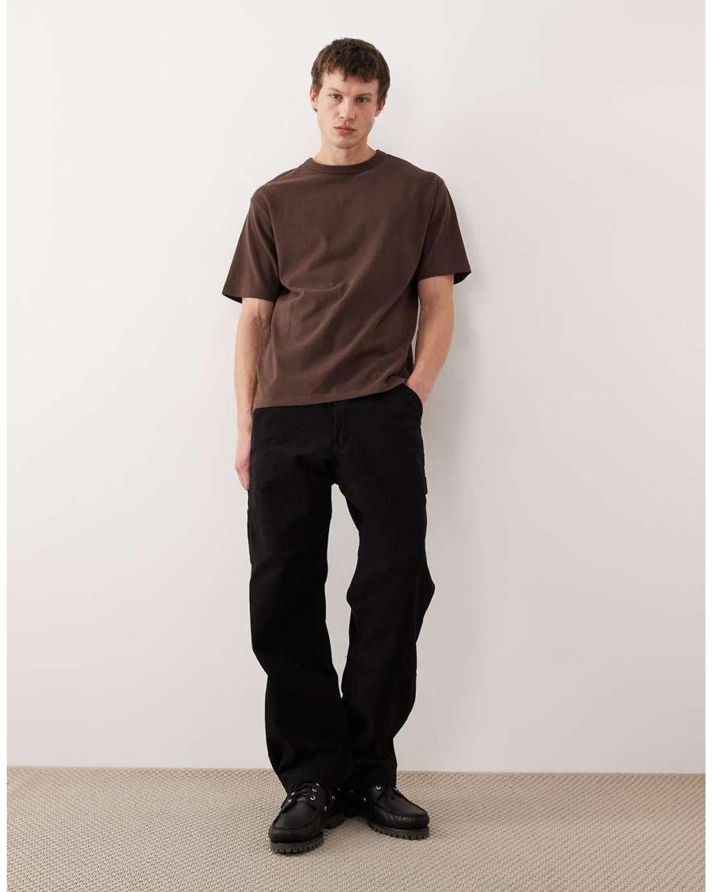ASOS Brown Heavyweight Relaxed T-Shirt for men