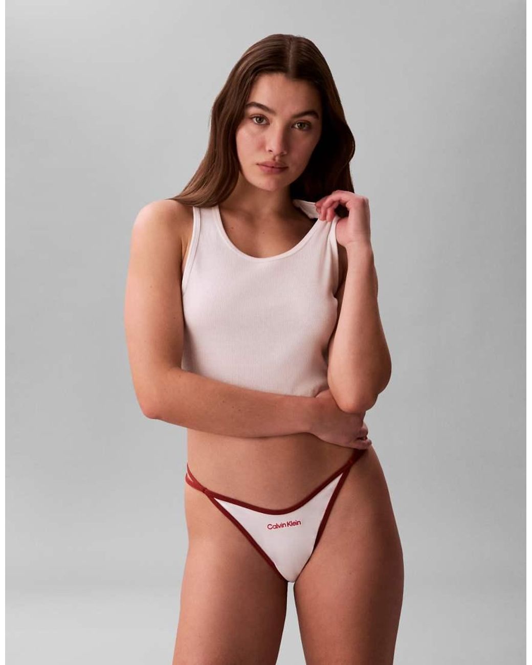 Calvin Klein White Icon Cotton Lite String Lingerie Thong