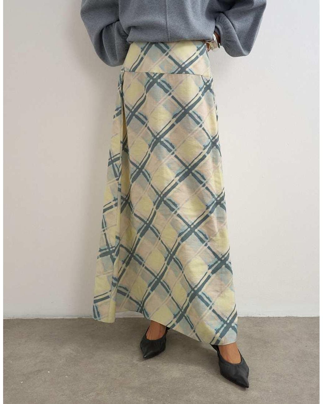 TOPSHOP Green Deep Waistband Full Circle Maxi Skirt