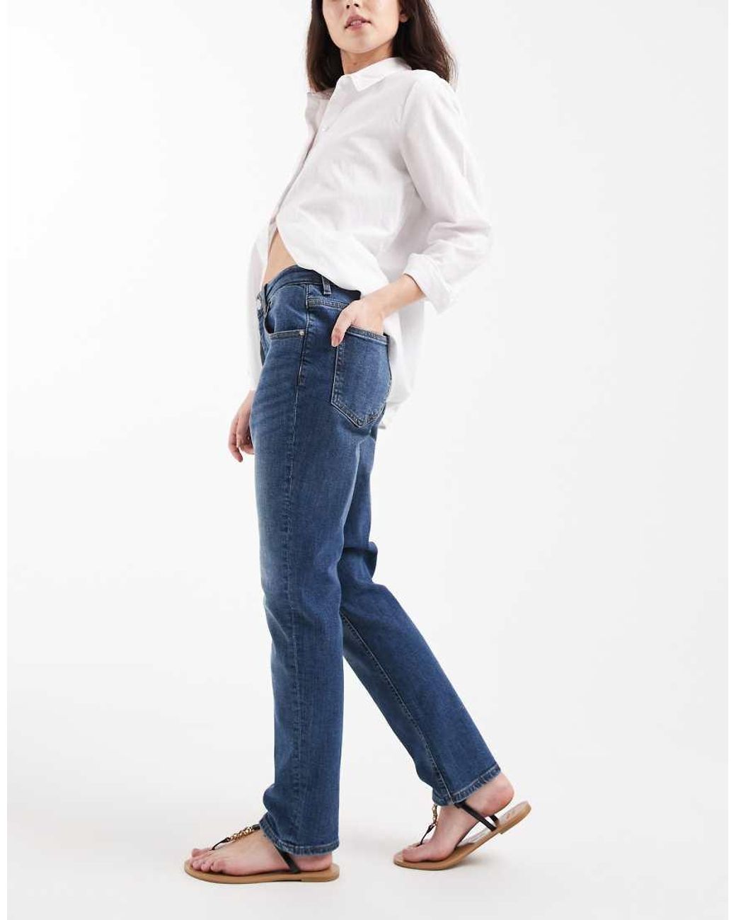Vero Moda Blue Rosie Stretch Cropped Slim Fit Jeans