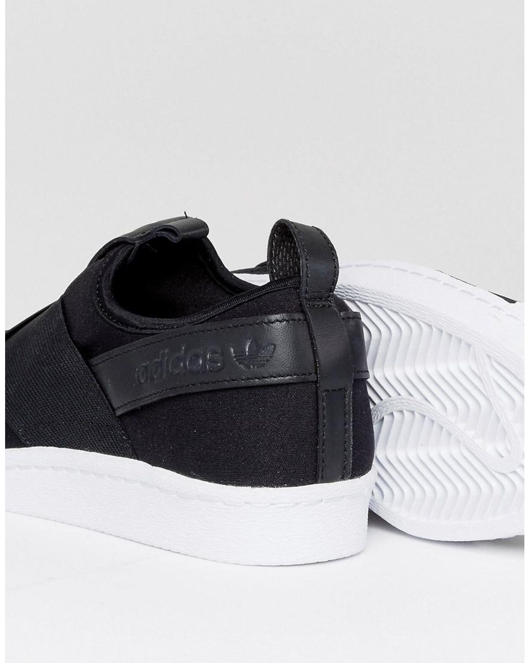 adidas Originals Men's Black Superstar Slip-on Sneakers