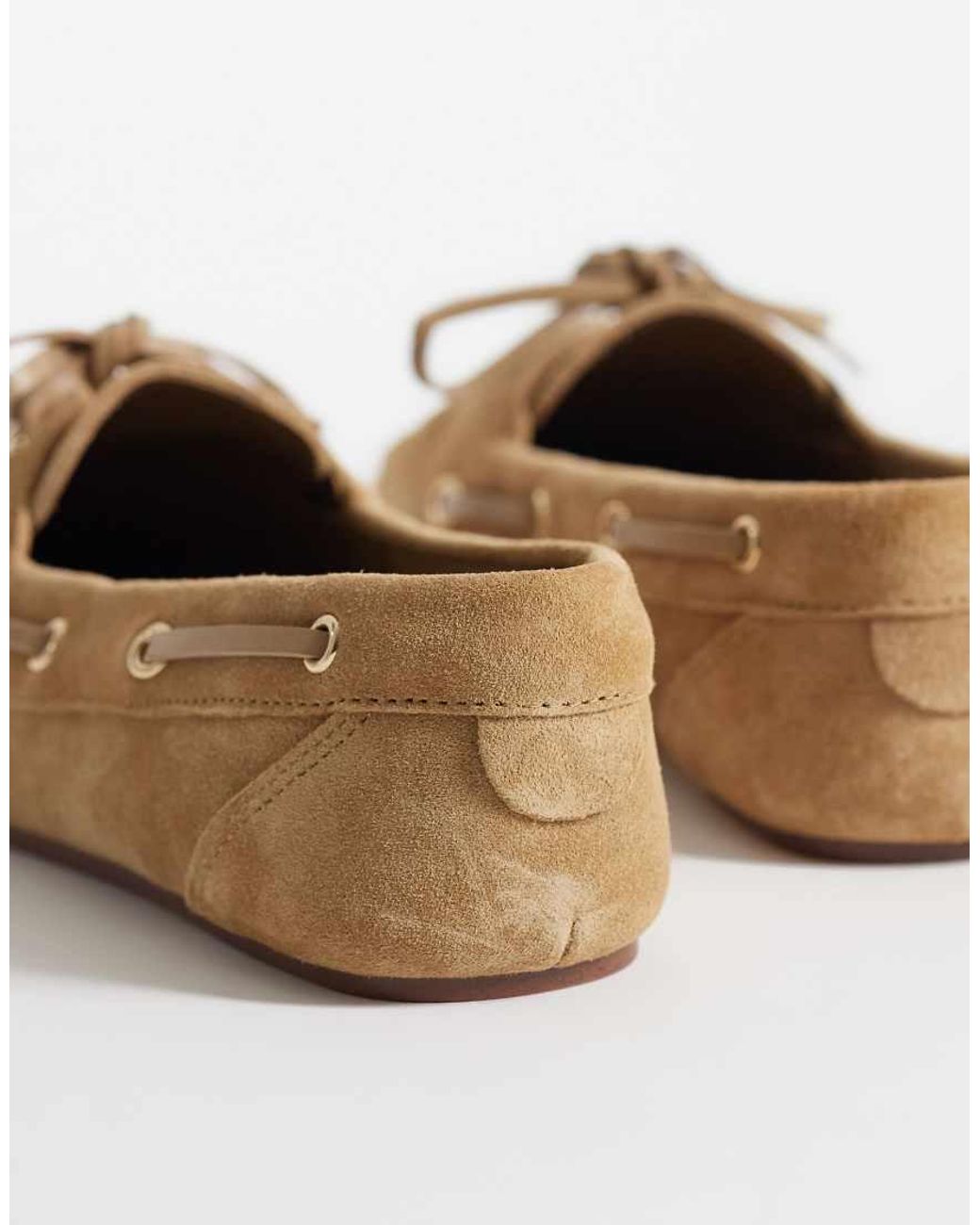 Mango White 100% Suede Leather Boat Shoe