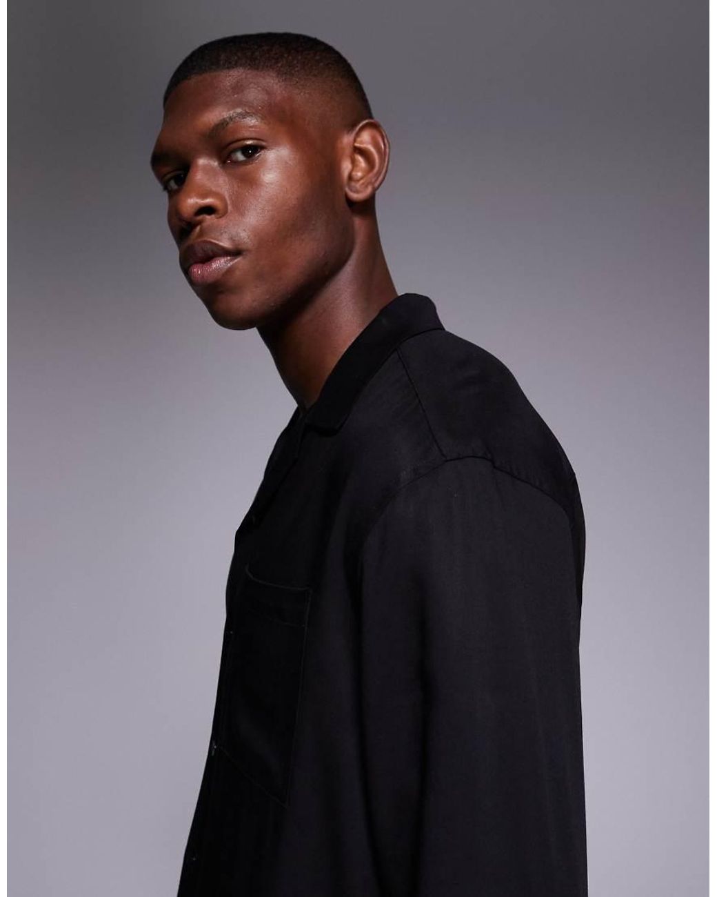 ASOS Blue Relaxed Revere Shirt for men