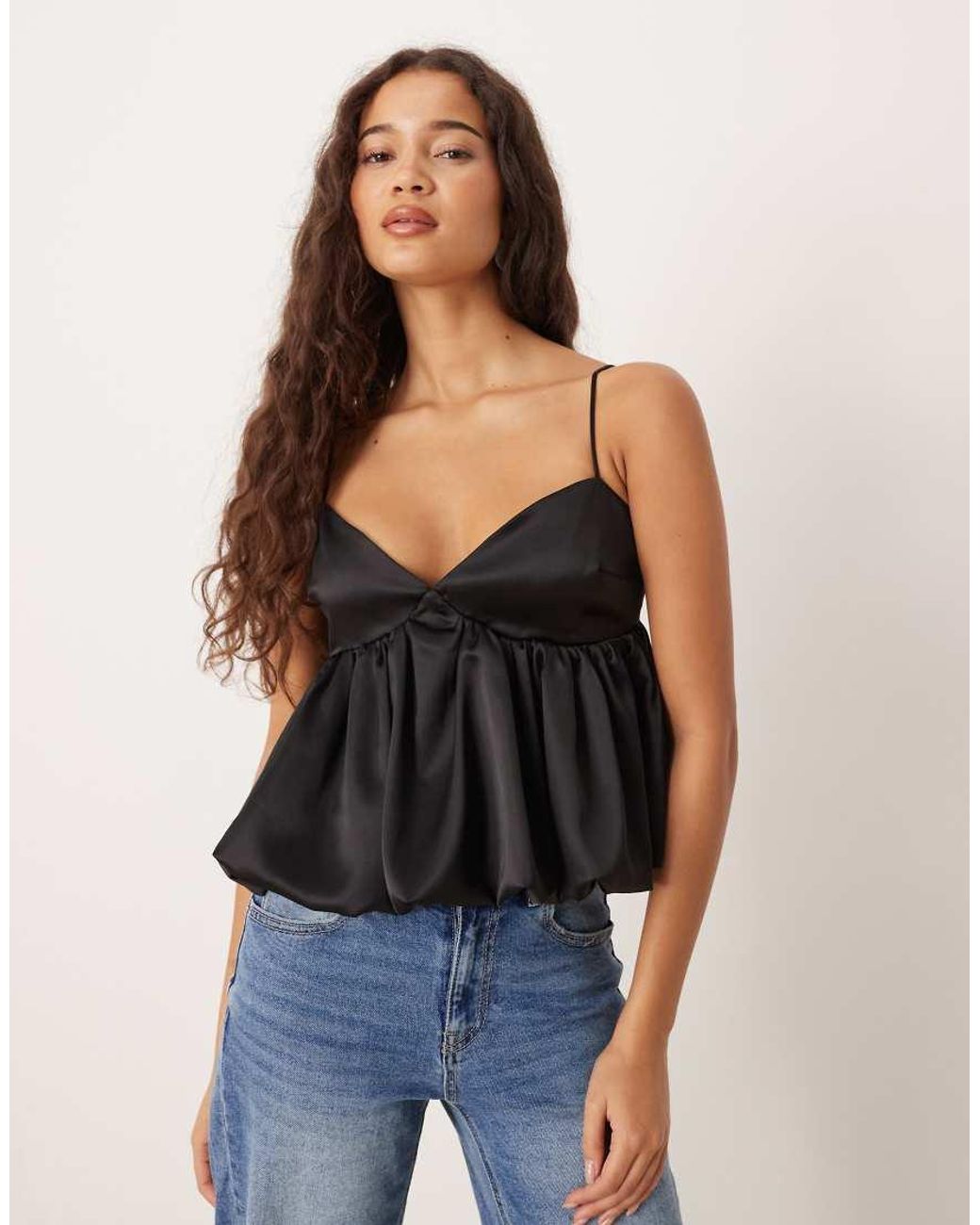 Gina Tricot Blue Bubble Singlet Peplum Top