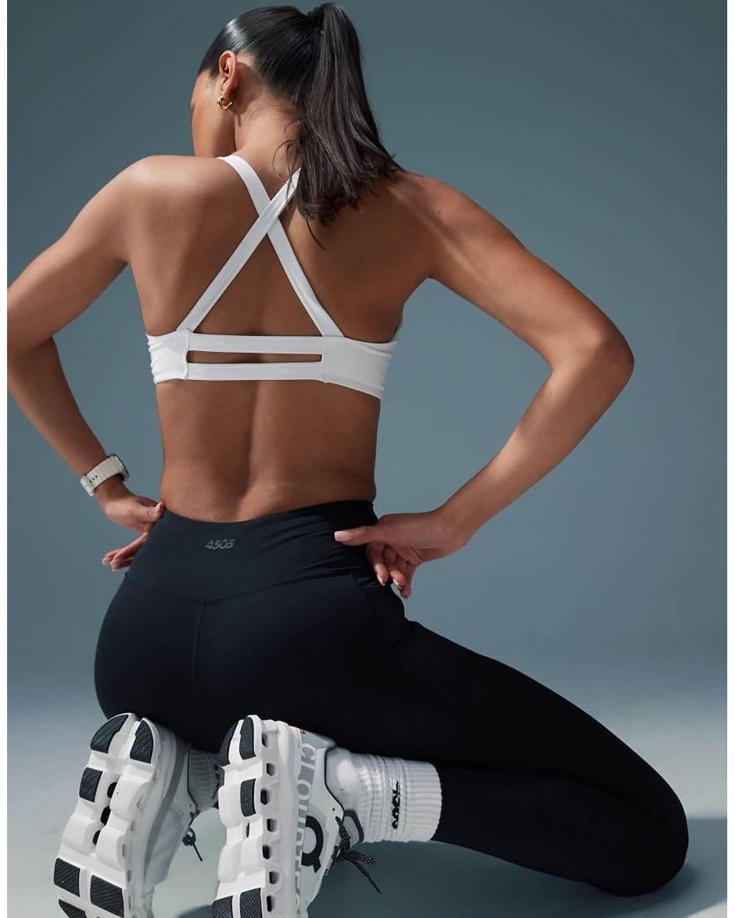 4505 Black Icon Active Tie Waist Run Legging With Phone Pocket