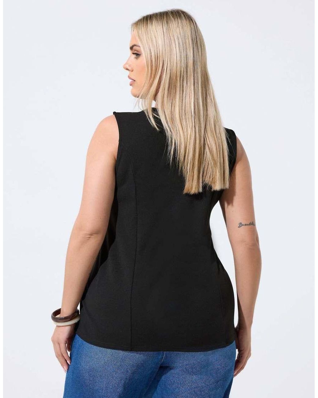 Yours Clothing Blue Asymmetric Button Waistcoat