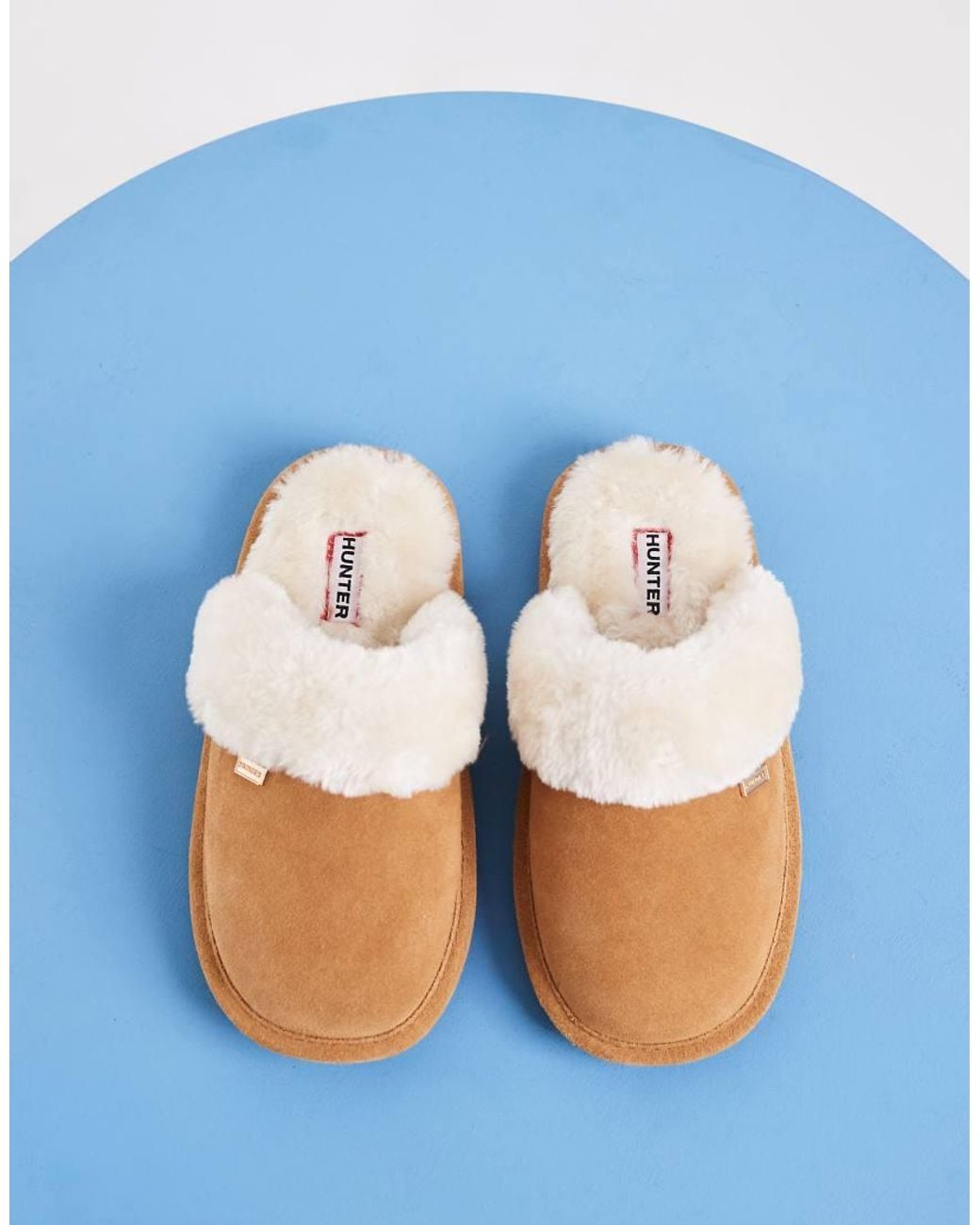 Hunter Blue Lined Mule Slippers