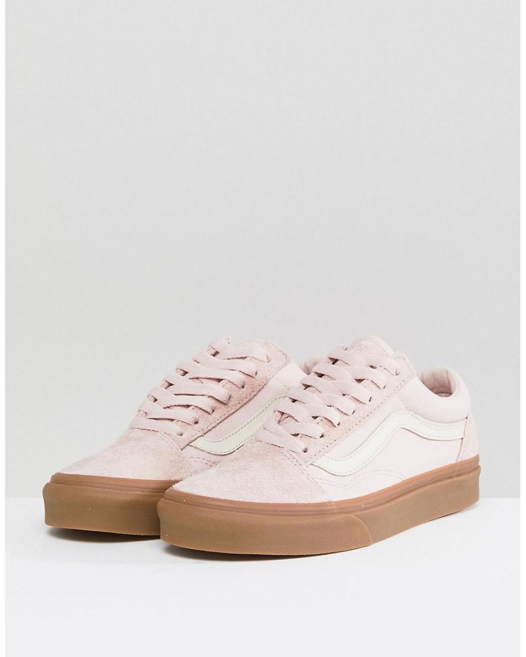 Vans Old Skool Trainers In Pink Fuzzy Suede With Gum Sole | Lyst Australia
