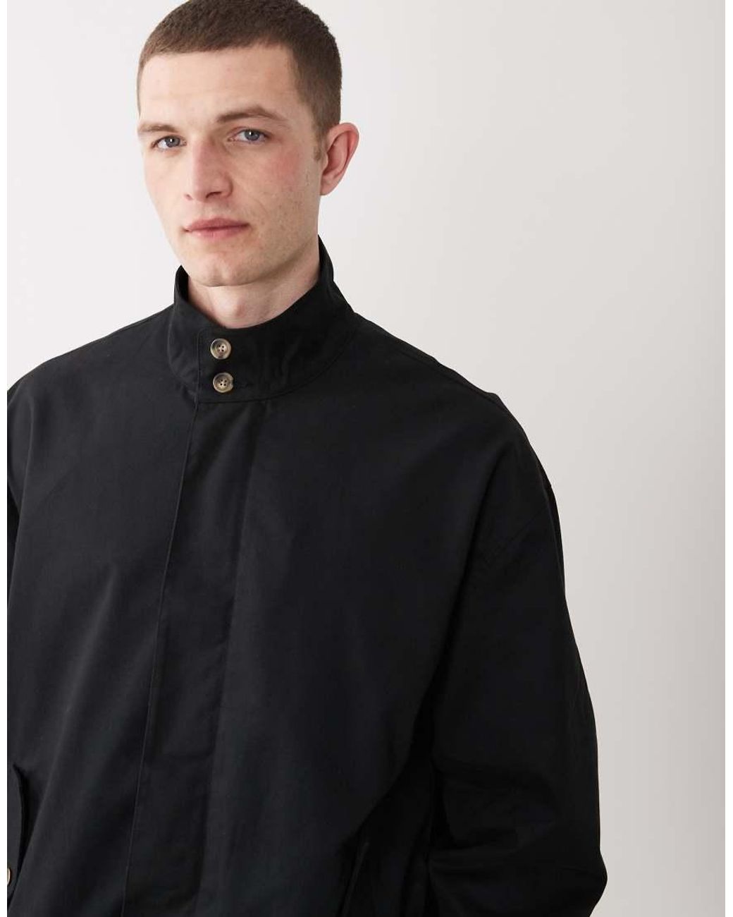 ASOS Blue Oversized Funnel Neck Jacket for men