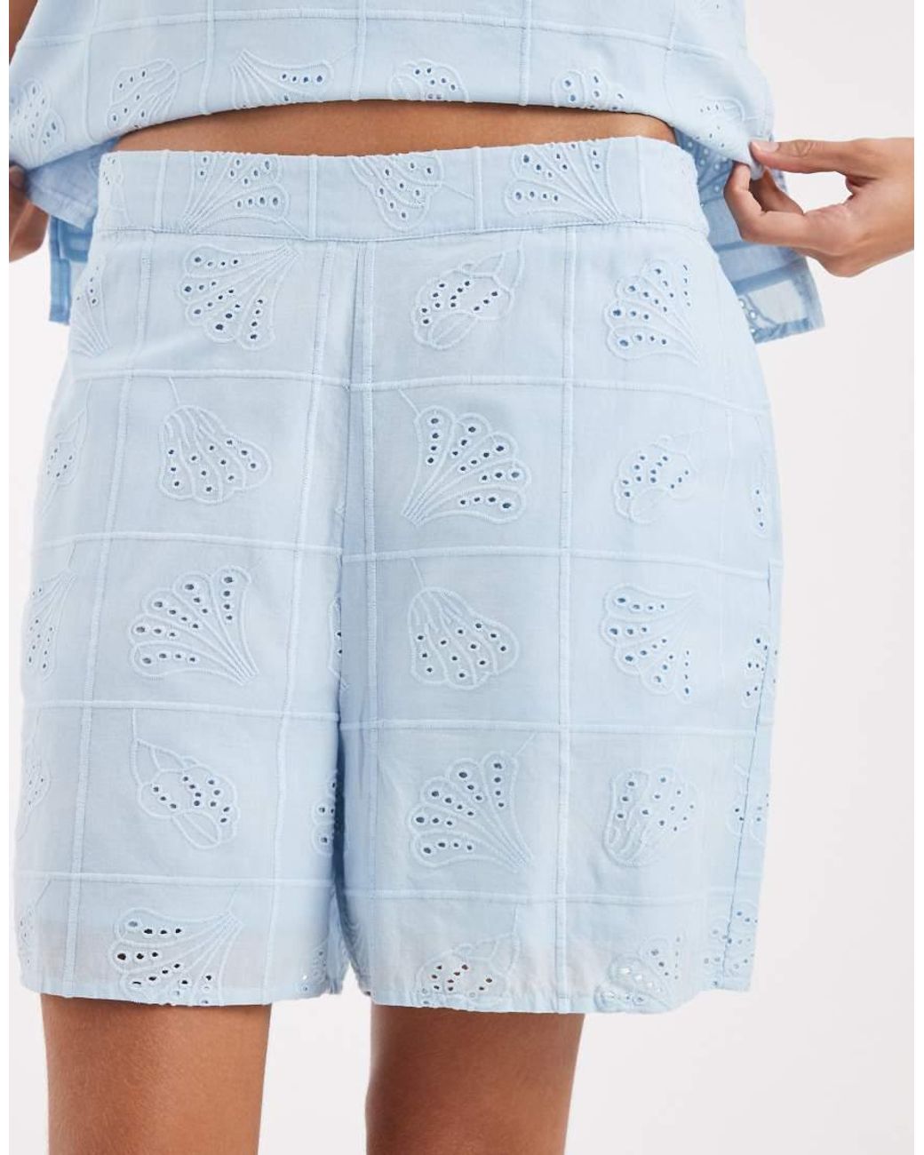Vero Moda Blue High Waist Shorts Co-ord