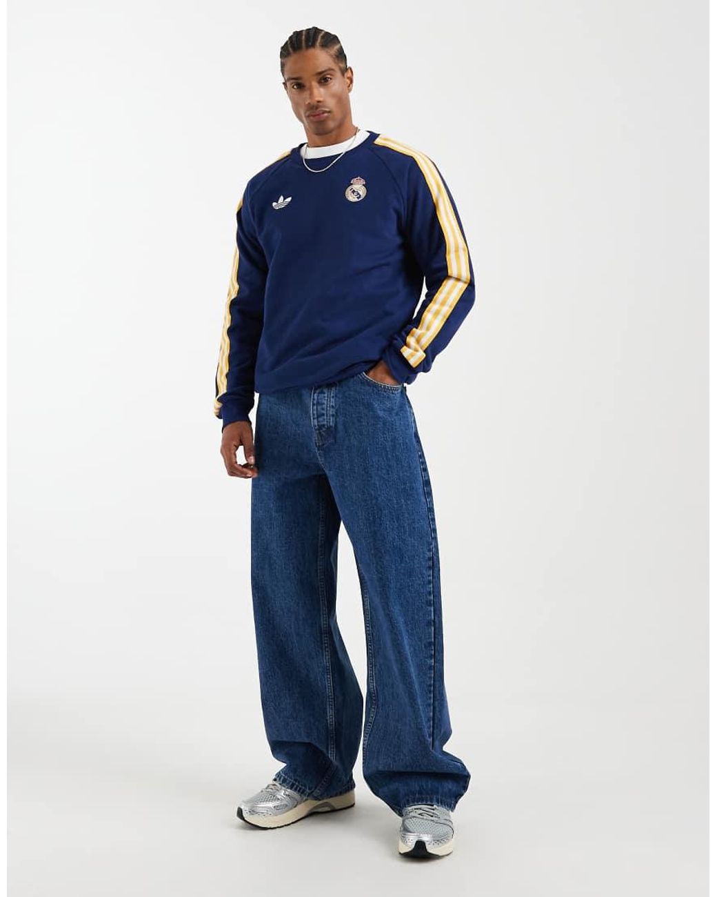 Adidas Originals Blue Real Madrid Originals Crew Sweat for men