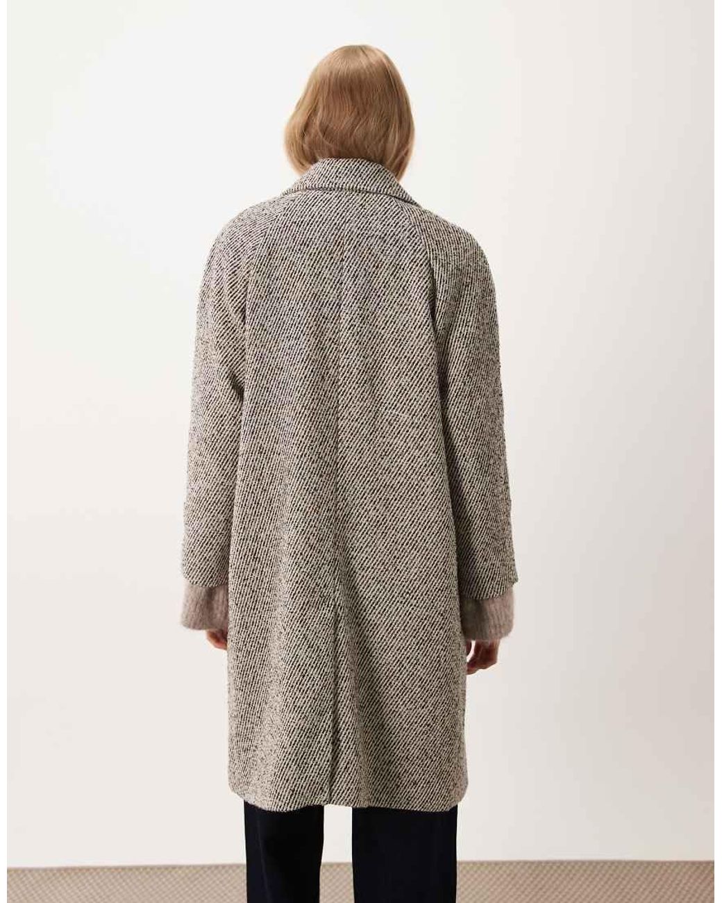 Vila Natural Oversized Lapel Formal Midi Coat