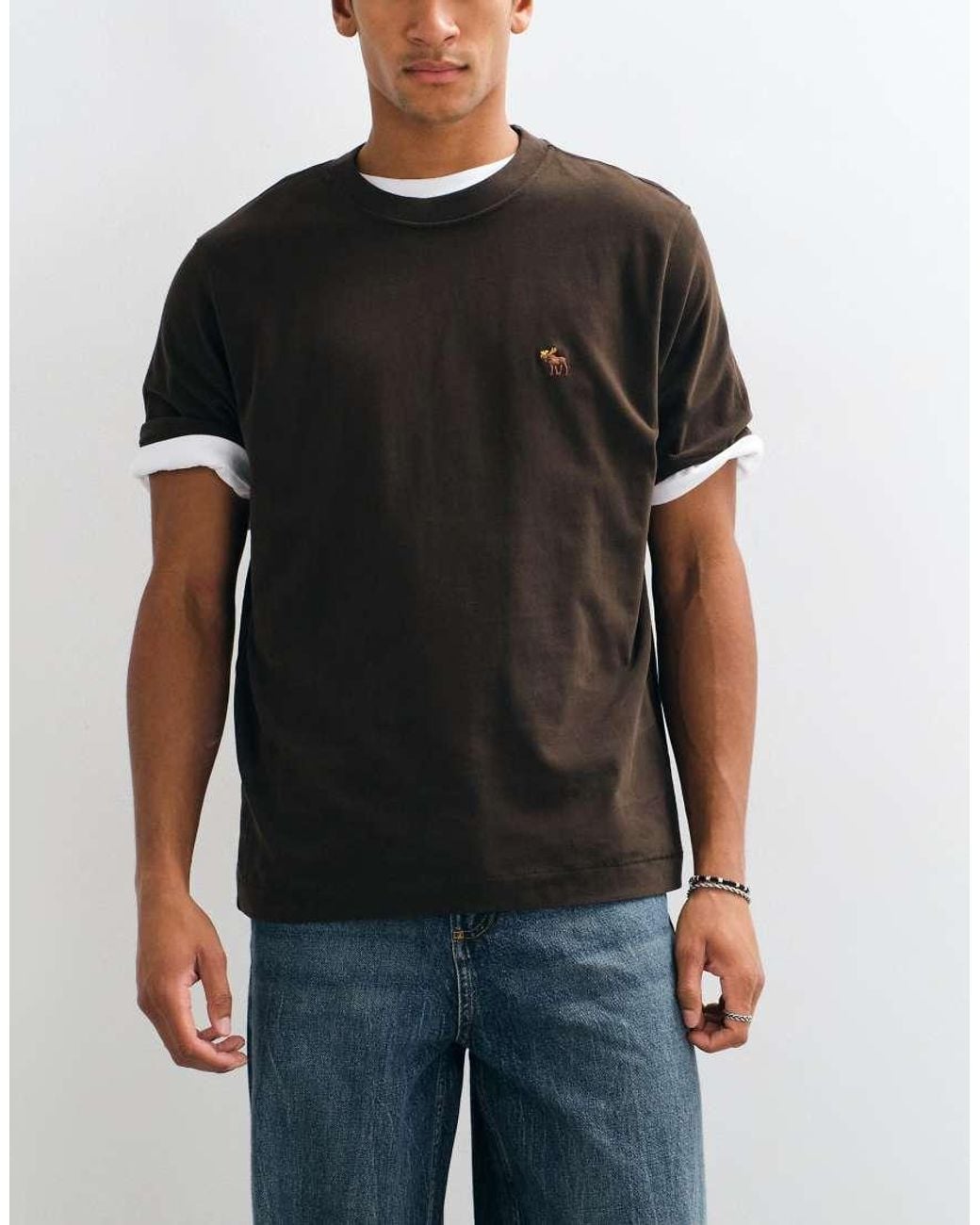 Abercrombie & Fitch Black 5 Pack Short Sleeve Premium Heavyweight T-shirts for men