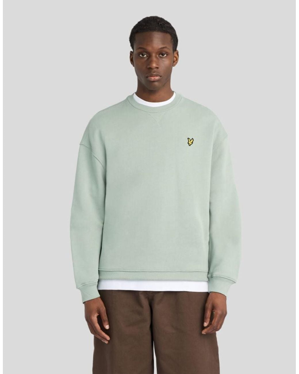 Lyle & Scott Green Mid Layers Heavyweight Loopback Crewneck Sweatshirt for men