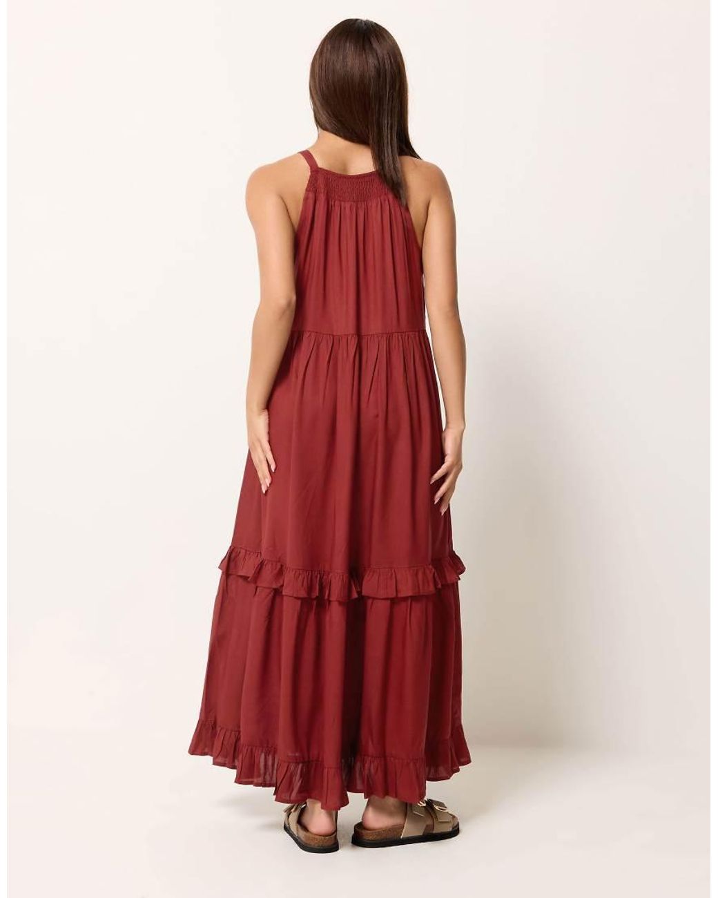 PixieGirl Red Petite Halter Neck Maxi Dress