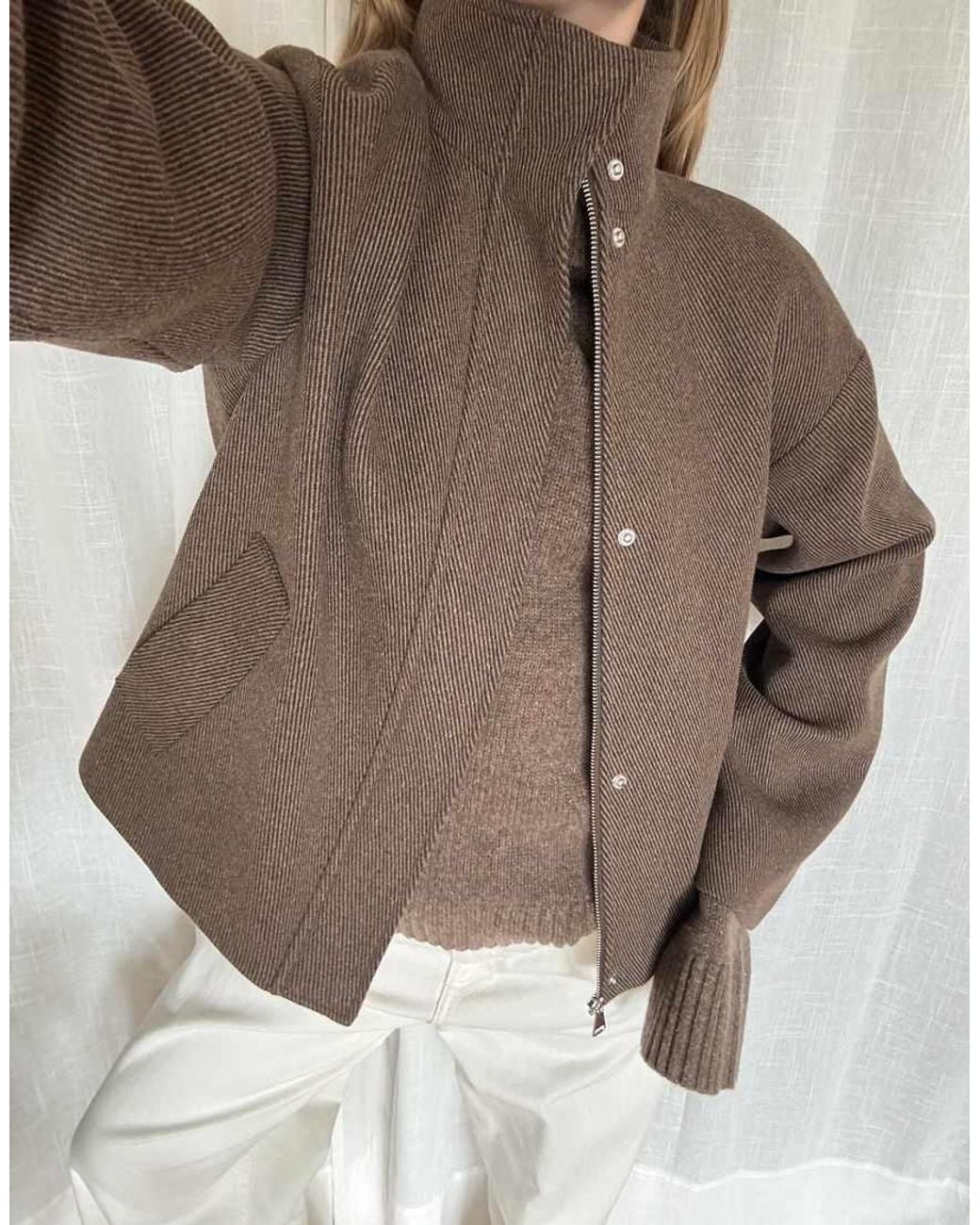 NA-KD Brown High Neck Jacket