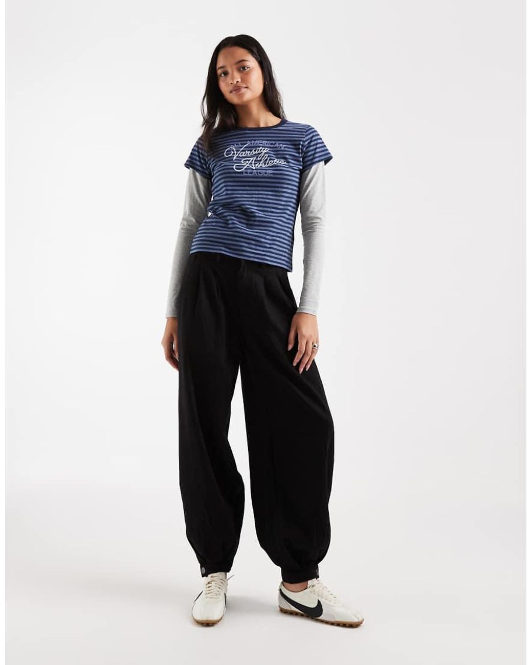 Hollister Blue Y2k Double Layer Long Sleeve T-shirt