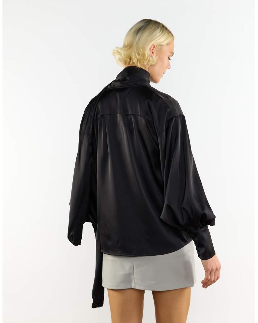NARRATED Black Bias Mini Skirt